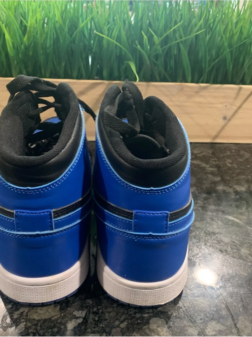 Nike Air Jordan 1 Mid Black & Royal Blue Sneakers